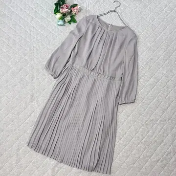 세븐아이디컨셉 [ L ] 원피스 라운드넥 7분 소매 플리츠 성인