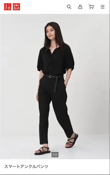 2세트 UNIQLO 스마트 앵클 팬츠 블랙&네이비(S)