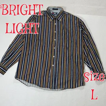 BRIGHT LIGHT 브라이트라이트 스트라이프 셔츠 네이비 계열 L
