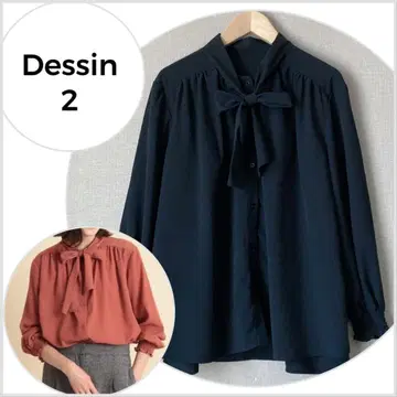 [ 새상품급 ] Dessin 데셍 보타이 블라우스 블랙