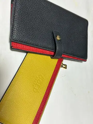 COCOBELUX GOLD 장지갑 블랙 레드 노랑