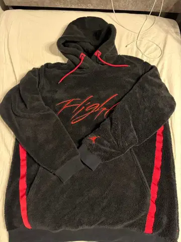 조던 플리스 후드 트레이닝복 블랙/레드