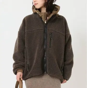 새상품급 두지엠 클라세 더블 지퍼 보아 블루종 브라운 플리스