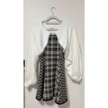 LIP SERVICE 페더 체크 앙상블 원피스