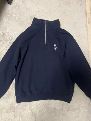 YALE 한국 하프 지퍼 맨투맨 네이비