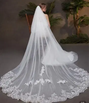 롱 튤 웨딩 베일