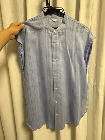 택 포함 새상품 IENA 슬리브리스 셔츠 블루