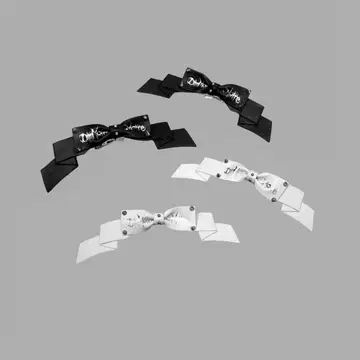 DimMoire 디모아르 가죽 헤어 리본 헤어 클립 화이트