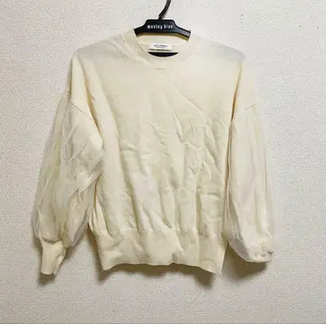 SPICK AND SPAN 아이보리 퍼프 슬리브 니트