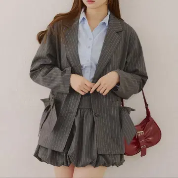 멀티 리본 테일러드 자켓 OLIVE des OLIVE