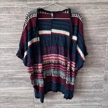 DEBUT 스트라이프 패턴 니트 가디건 US 구제 의류 새상품급 보더