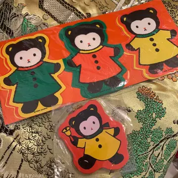 레어! 산리오 1989 블랙 베어 카드 오너먼트