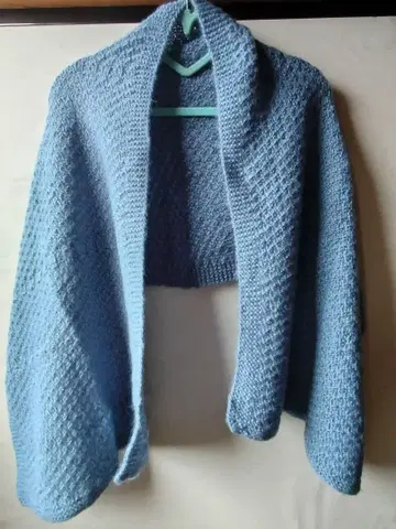 핸드메이드 스톨 숄 블루 계열 그레이 계열 46 140cm 대형