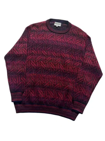 [ 레어 ] 90s INTIWARA 알파카 100% 기하학 패턴 니트 L