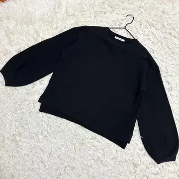 BEAUTY&YOUTH 고품질 니트 풀오버 벌룬 슬리브 블랙