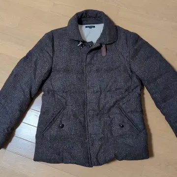 브라운 계열 퀼팅 다운 자켓