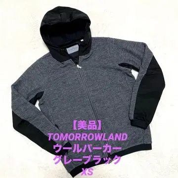 [ 새상품급 ] 울 집업 후드티 그레이 블랙 XS