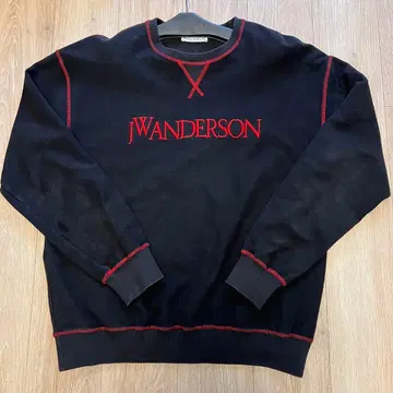 JW ANDERSON 스웨트 셔츠 블랙 레드 스티치