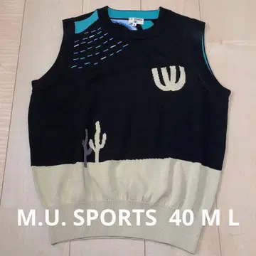 M.U. SPORTS MU 니트 베스트 자수 여성용 40 M L