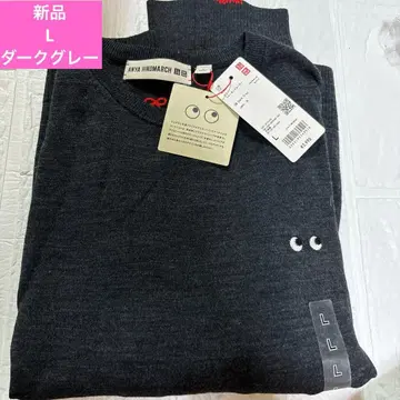 새상품 L 유니클로 안야 힌드마치 메리노 크루넥 스웨터