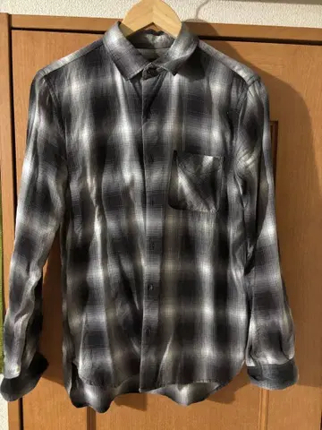 HARE 옴브레 체크 셔츠 S