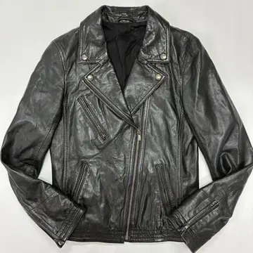 키요코 타카세 램 가죽 더블 라이더스 블랙 가죽 자켓