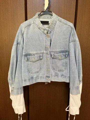 MICALE MICALE 라이트 블루 크롭 자켓