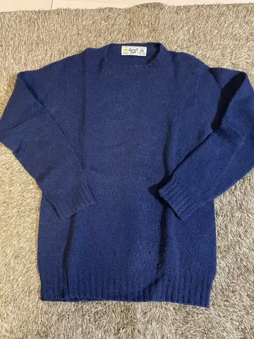 로렌스 스미스 셰틀랜드 스웨터 네이비 울 니트