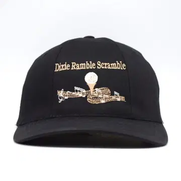 새상품급 블루스 컨트리 음악 자수 6패널 캡 빈티지 블랙