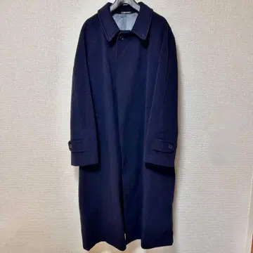 빈티지 이탈리아 100% 퓨어 울 네이비 코트