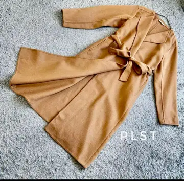 PLST 플라스테 롱 코트 카멜 얇은 소재 (울 혼방)