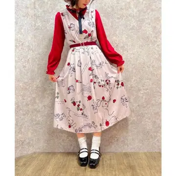 axes femme 하트 큐핏 무늬 원피스