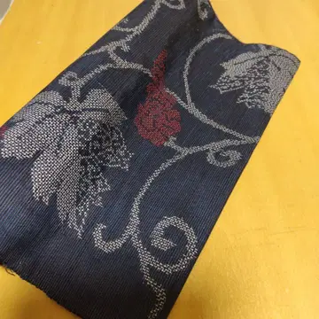미사용 네이비 꽃무늬 실크 오시마 명주