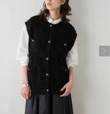 Whim Gazette 트위드 니트 베스트