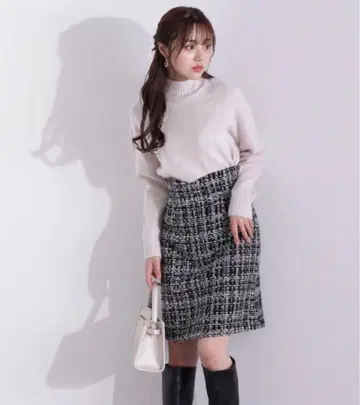 [ 새상품 ] 하이웨스트 라메 트위드 미니 스커트