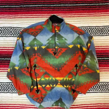 올 패턴 플리스 자켓 보아 파타고니아 신틸라 하프 지퍼 90년대 추정