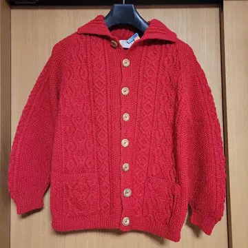 인버 아란 가디건 빨간색