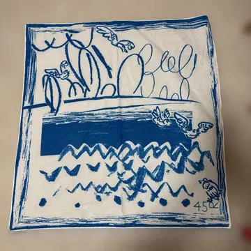 대형 파랑과 화이트 보자기 45R