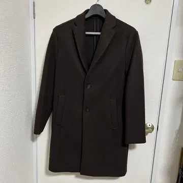 거의 미사용 ZARA 남성용 체스터 코트 보르도 와인 레드