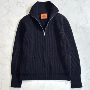 레어 M 안데르센 안데르센 하프 지퍼 니트 하이넥 블랙 tc6