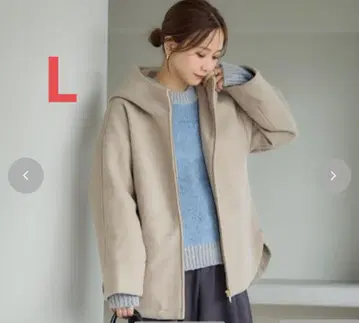 시마무라 mysa 다나카 리나 울 후드 부착 자켓 L 베이지