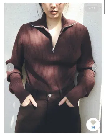 MIESROHE 웨이브 슬리브 하프 지퍼 NT