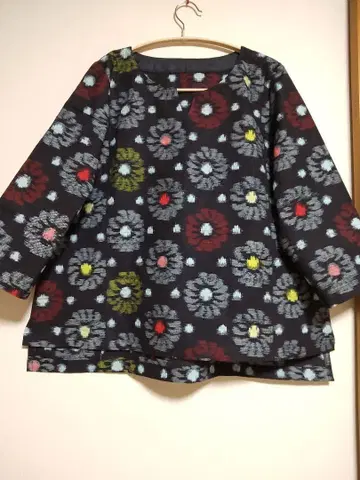 카스리 기모노 리메이크 블라우스 L