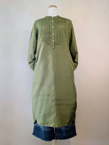 기모노 리메이크  순수 실크 슬림 깔끔 튜닉 원피스