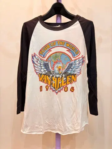 Van Halen 1984 투어 래글런 T셔츠 빈티지 베르베르진