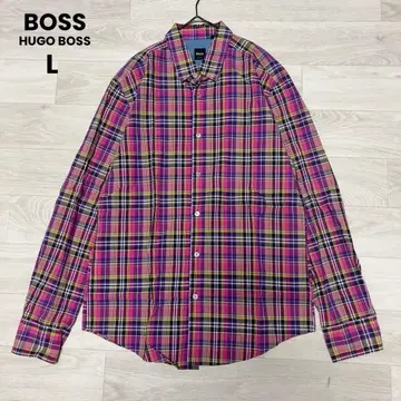 [ HUGO BOSS ] 휴고보스 긴팔 셔츠 체크 셔츠 슬림핏 L