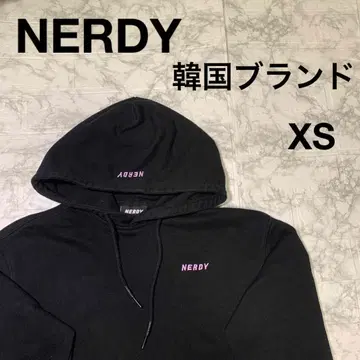 NERDY XS 한국 브랜드 후드티 트레이닝복 블랙 남성용 상의