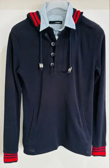 HAMMNETT 긴팔 레이어드 스타일 후드 부착 남성용 사이즈 M