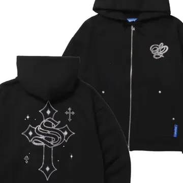 새상품급 sequenz 후드티 지퍼 후드티 큐빅 크로스 디자인