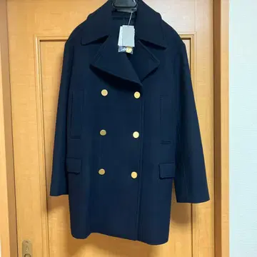 띠어리 럭스 피 코트 넉넉한 네이비 미사용